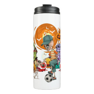 Funny Soccer Skeleton Halloween Beängstigendes Ges Thermosbecher