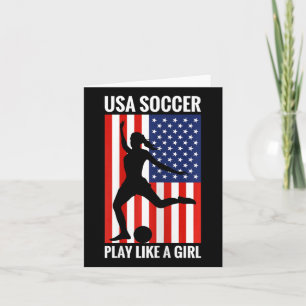 Funny Soccer US Fußball spielt wie ein Mädchen Karte