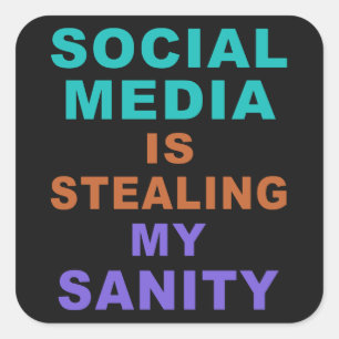 Funny "Social Media"-Aufkleber Quadratischer Aufkleber