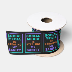 Funny "Social Media" Band Satinband