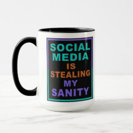 Funny "Social Media" benutzerdefinierte Monogramm- Tasse