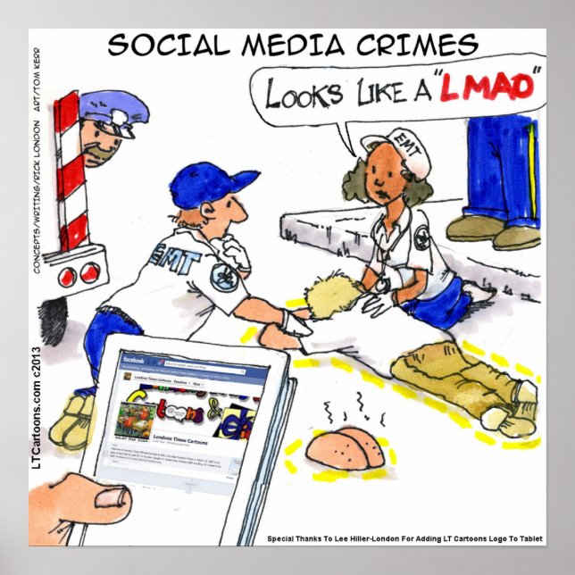 Funny Social Media Crists Poster (Vorne)