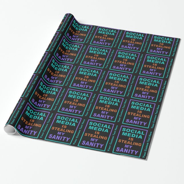 Funny "Social Media" Custom Packpapier (Ungerollt)