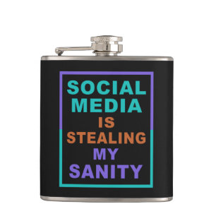 Funny "Social Media" individuelle Name Flachmann