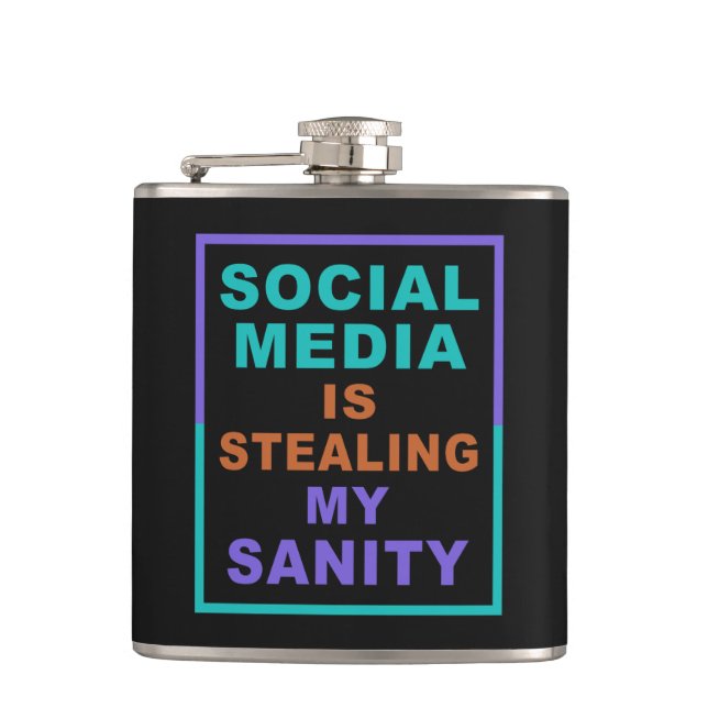 Funny "Social Media" individuelle Name Flachmann (Vorderseite)