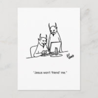 Funny Social Media Spaß Postcard