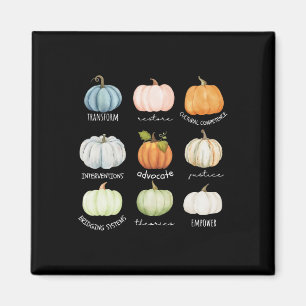 Funny Social Worker Halloween Fall Pumpkin Thanksg Magnet