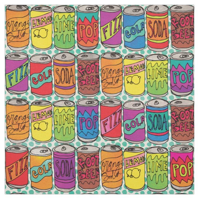 Funny Soda Cans Cooles Lebensmittelmuster Stoff (Muster)