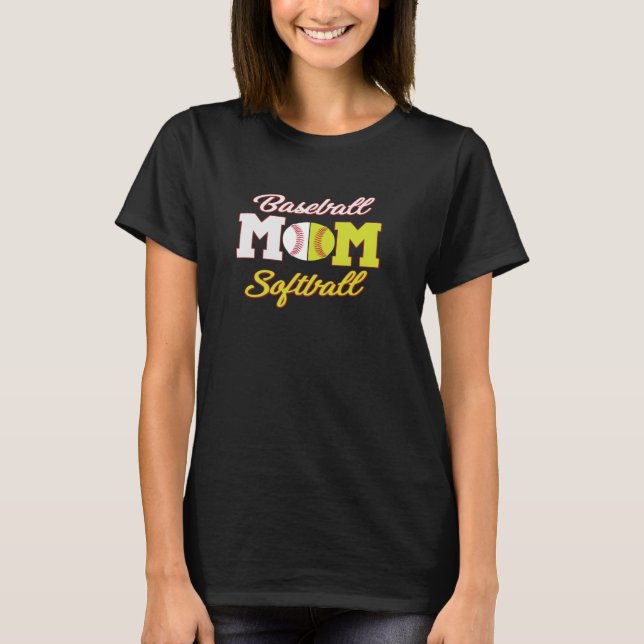 Funny Softball Baseball Mama Hoodie for Women T-Shirt (Vorderseite)