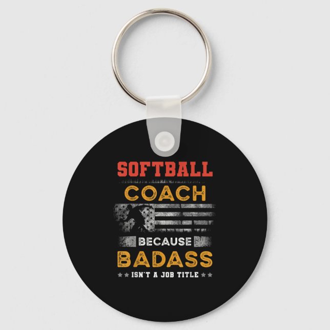 Funny Softball Coach Geschenk für Männer, Bad Soft Schlüsselanhänger (Vorderseite)