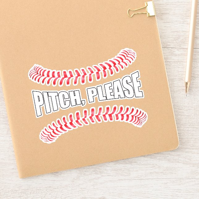 Funny Softball oder Baseball Pitch Bitte Sport Aufkleber (Notizbuch)
