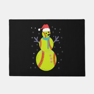 Funny Softball Snowman Weihnachtsgeschenk Fußmatte