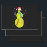 Funny Softball Snowman Weihnachtsgeschenk Geschenkpapier Set<br><div class="desc">witzig, Weihnachten, Neujahr, Urlaub, Winter, Familie, Santa, Snowman, Softball, Geschenk</div>