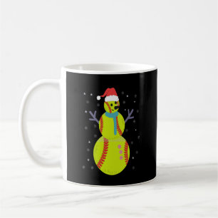 Funny Softball Snowman Weihnachtsgeschenk Kaffeetasse