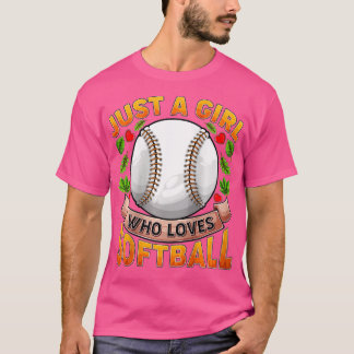 Funny Softball Sport Lover nur ein Mädchen, das T-Shirt