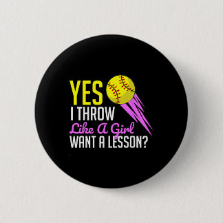 Funny Softll Game Player Sports Lover Gift For Wom Button