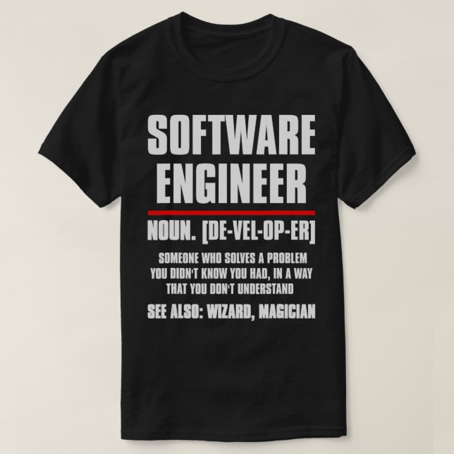 Funny Software Engineer Definition Computerprogram T-Shirt (Design vorne)