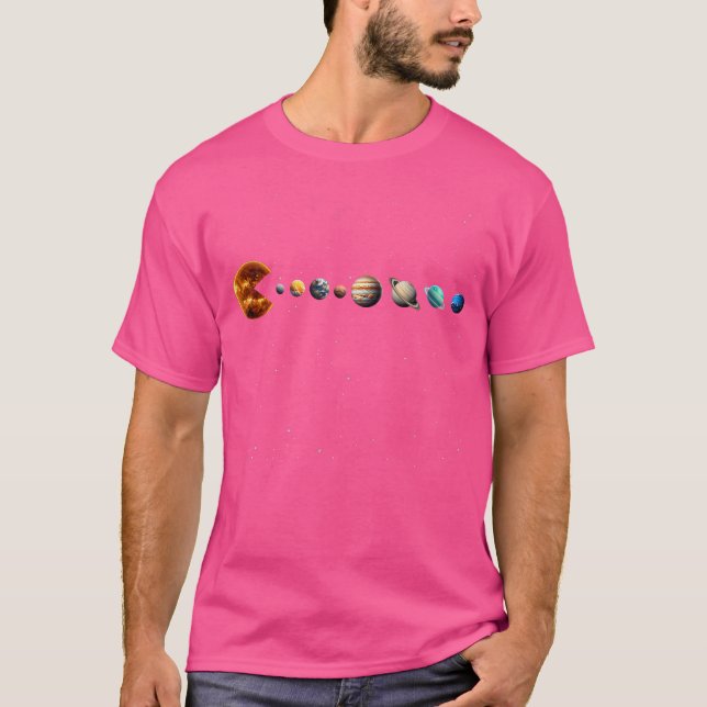 Funny Solar System - Astronauten Weltraumvideospie T-Shirt (Vorderseite)