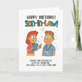 Funny Son-in-Law Card - Vollzeit-Mitarbeiter-Joke Dankeskarte