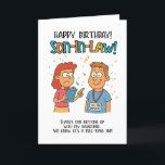 Funny Son-in-Law Card - Vollzeit-Mitarbeiter-Joke Dankeskarte<br><div class="desc">Herzlich willkommen Ihr Schwiegersohn bei den Familienarbeitern! Diese fett und unglaublich witzig Karte verfügt über ein langweiliges "Full-Time Employee"-Abzeichen und einen unsinnigen Clipboard-Charakter. Perfekt für Geburtstage oder lustige Familienmomente, es ist ein sarkastischer Schwung im Leben mit einer Drehung am Arbeitsplatz</div>