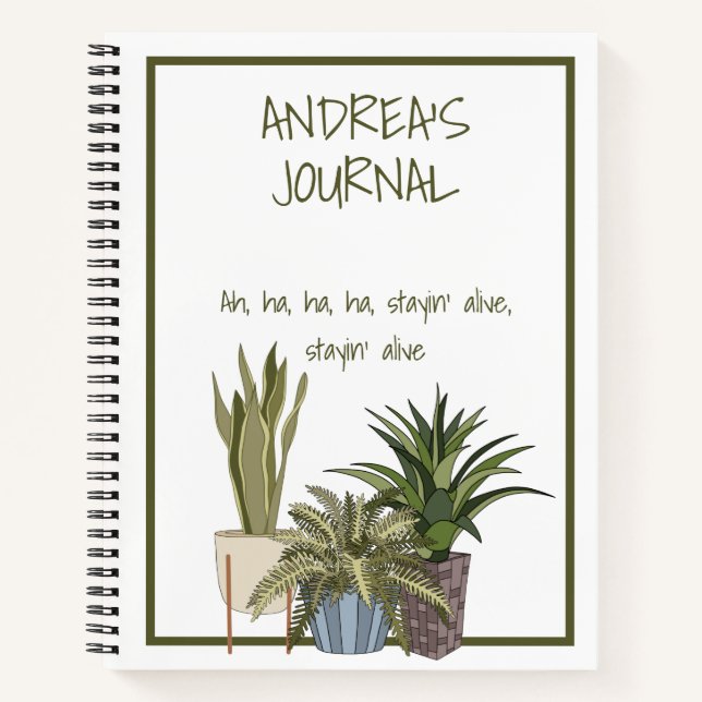 Funny Song Lyric Pflanze Theme Journal Notizbuch (Vorderseite)