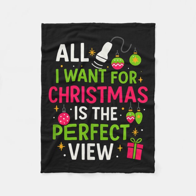 Funny Sonographer Christmas - Holiday Ultrasound T Fleecedecke (Vorderseite)