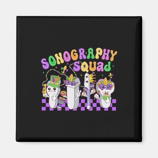 Funny Sonography Squad Mardi Gras Carnival Sonogra Magnet (Vorne)