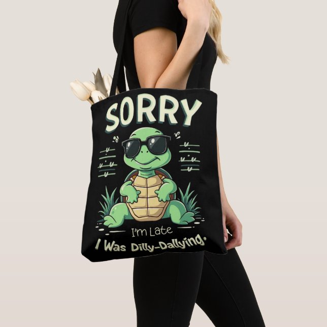 Funny Sorry, dass ich spät dran bin mit Retro Ästh Tasche (Von Nahem)