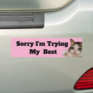 Funny "Sorry I'm Trying My Best" Bumper Sticker |  Autoaufkleber