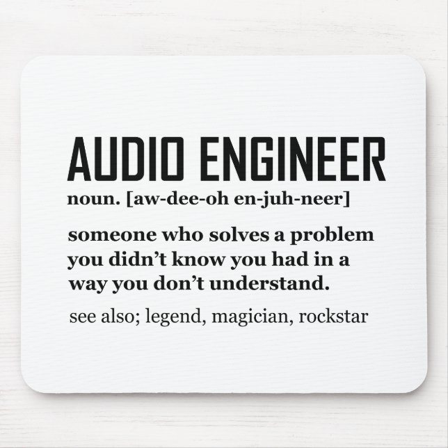 Funny Sound Engineer Audio Engineering Definition Mousepad (Vorne)