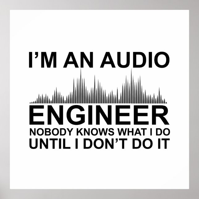 Funny Sound Engineer saying Audio Engineering Poster (Vorne)