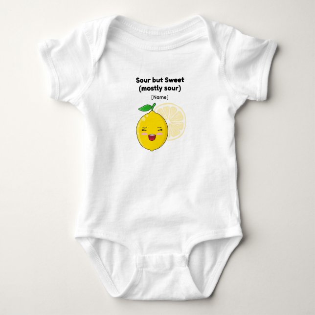 Funny "Sour but Sweet" Lemon Baby Shirt (Vorderseite)