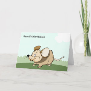 Funny Souris Carte d'anniversaire personnalisée po