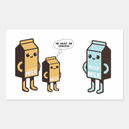Funny Soy Milk Spaß - Quirky Milk Carton Cartoon Rechteckiger Aufkleber