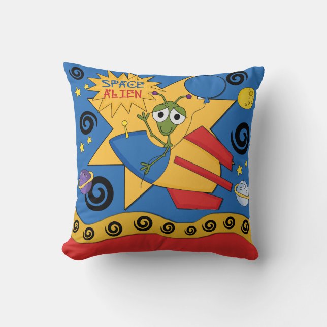 Funny Space Alien Pillow Kissen (Vorderseite)