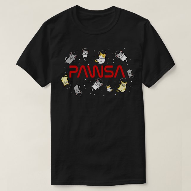 Funny Space Astronaut Katze gibt Männer Frauen Kin T-Shirt (Design vorne)