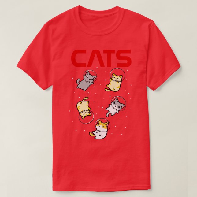 Funny Space Astronaut Katze gibt Männer Frauen Kin T-Shirt (Design vorne)