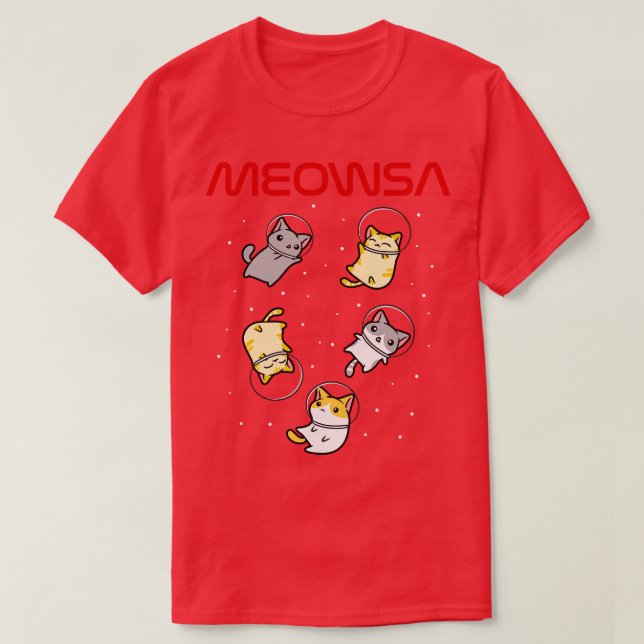 Funny Space Astronaut Katze gibt Männer Frauen Kin T-Shirt (Design vorne)