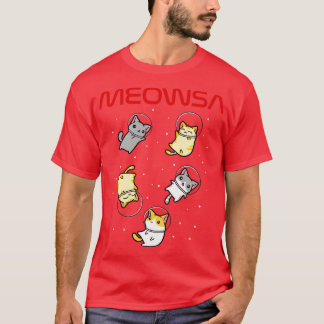 Funny Space Astronaut Katze gibt Männer Frauen Kin T-Shirt