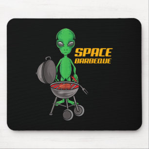 Funny Space Barbecue Alien Grill Koch Grillen _1 Mousepad