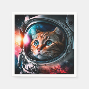 Funny Space Cat Astronaut Kitty Galaxy Universe Serviette