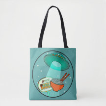 Funny Space Noodles Tote Bag