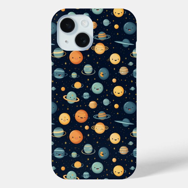 Funny Space Pattern Case-Mate iPhone Hülle (Rückseite)