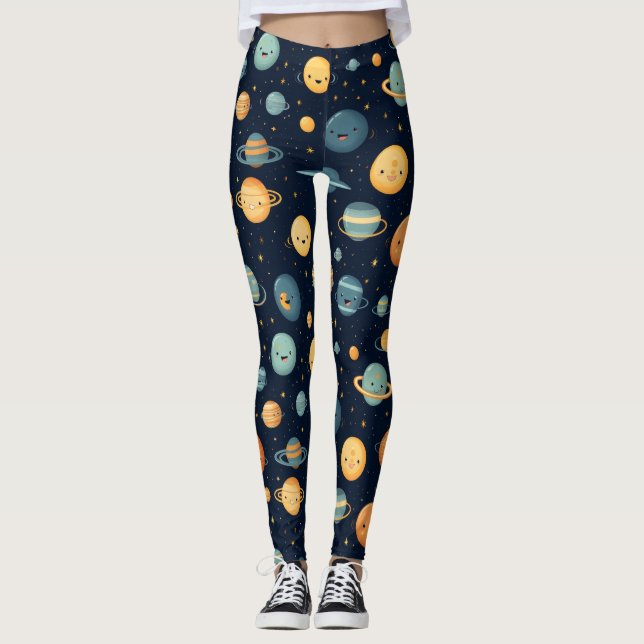 Funny Space Pattern Leggings (Vorderseite)