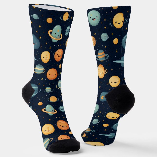 Funny Space Pattern Socken (Gewinkelt)