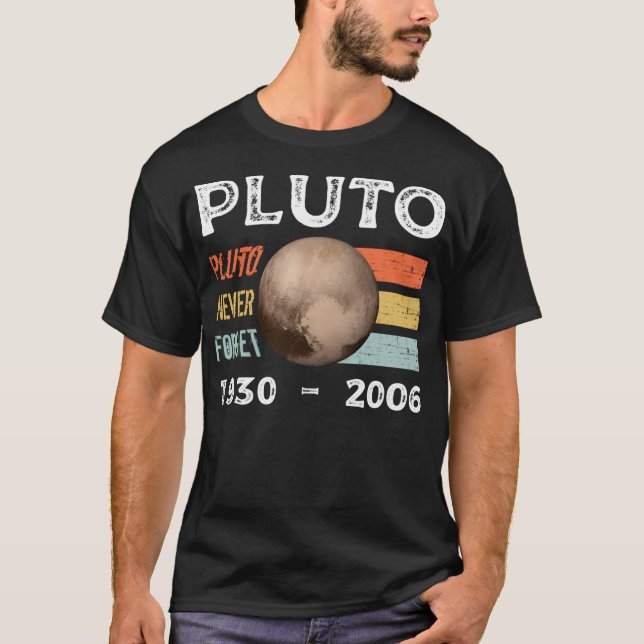 Funny Space Vergiss nie Pluto Shirt - Retro Style (Vorderseite)