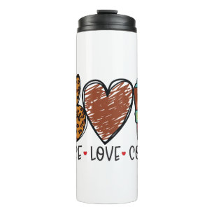 Funny Spaß Coffee Quotes Peace Liebe Kaffee Kaffee Thermosbecher