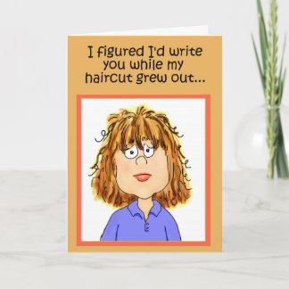 Funny Spaß Friend Haircut wuchs Papierkarte aus Karte