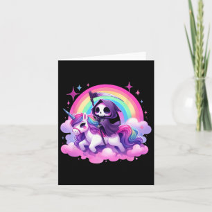 Funny Spaß Rainbow Gothic Grim Sensenmann Riding U Karte