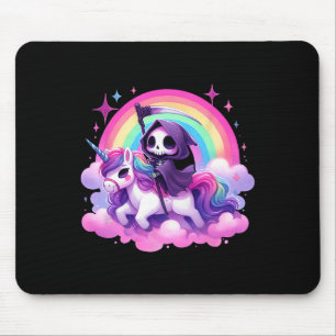 Funny Spaß Rainbow Gothic Grim Sensenmann Riding U Mousepad